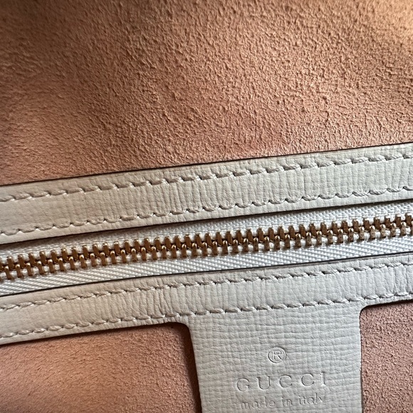 Excellent Condition!! GG Supreme Monogram Small Horsebit 1955 Beige Mystic White - Picture 5 of 10